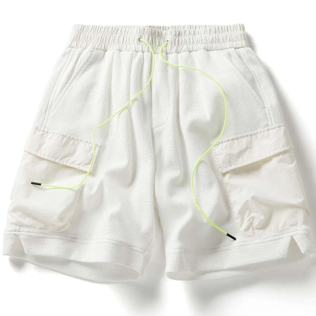 Shorts Mens Summer Streetwear Drawstring Elastic Waist Bermuda Shorts Drawstring Elastic Waist Knee-Length Shorts