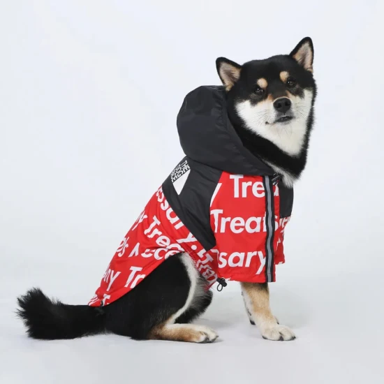 Modische Designkleidung aus PU-Leder und Baumwolle mit Reißverschluss, passende warme Haustierkleidung für den Winterhund