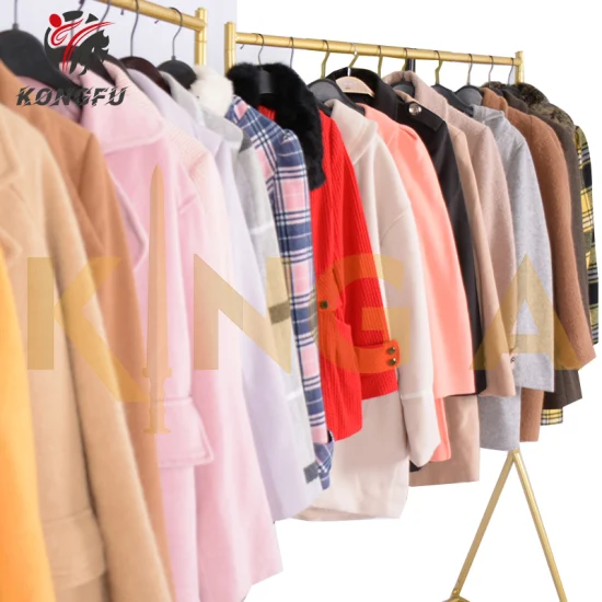 Großhandel Große Aktion Japan Koreanische Damen Tweed Quasten Kammgarn Mantel Second Hand Kleidung Ballen Gebrauchte Kleidung