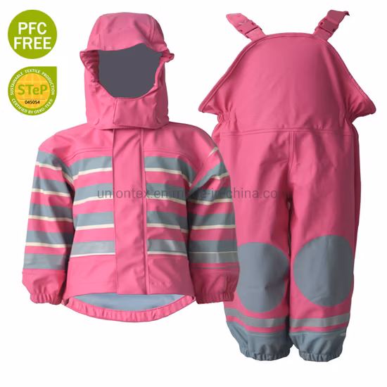 Kinder PU Latz Regenhose Kinder PVC wasserdichte Hose einfarbig