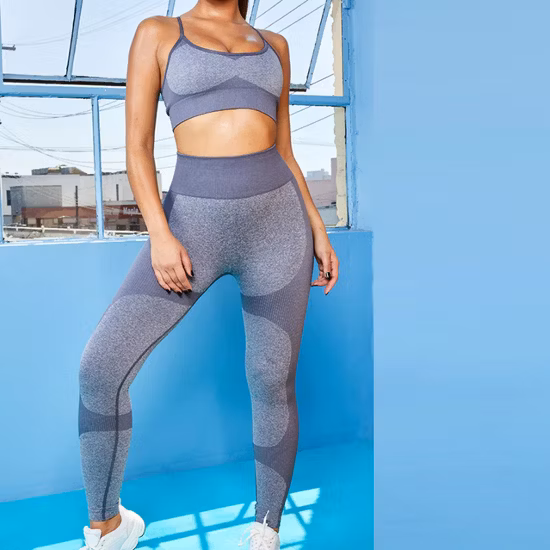 Kundenspezifische nahtlose Yoga-Hosen Großhandel nahtloses Kleidungsstück Damen-Trainingsgamaschen